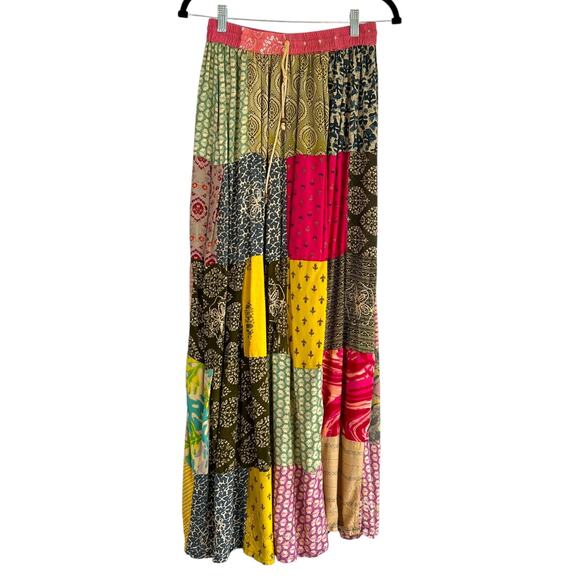 Handmade Boho Hippie Festival Patchwork Maxi Skirt Size Small Prairie Cottage‎ - Picture 3 of 8